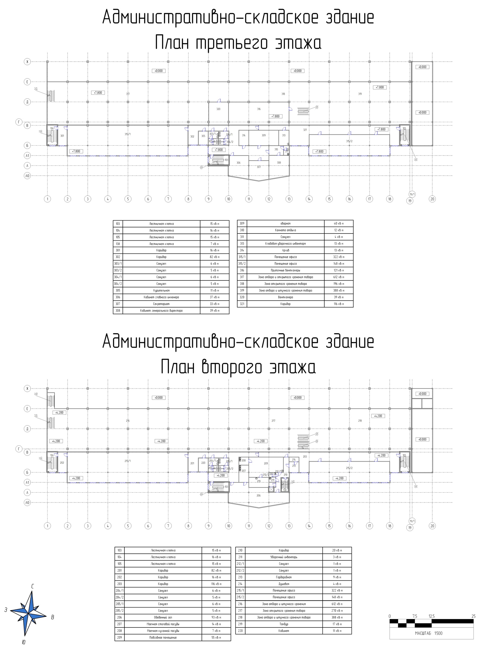 План второго и третьего этажей